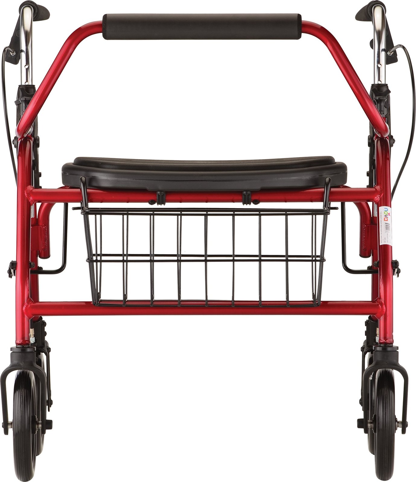 NOVA Mighty Mack Heavy Duty Rollator Walker 500 lb Weight Capacity, Red