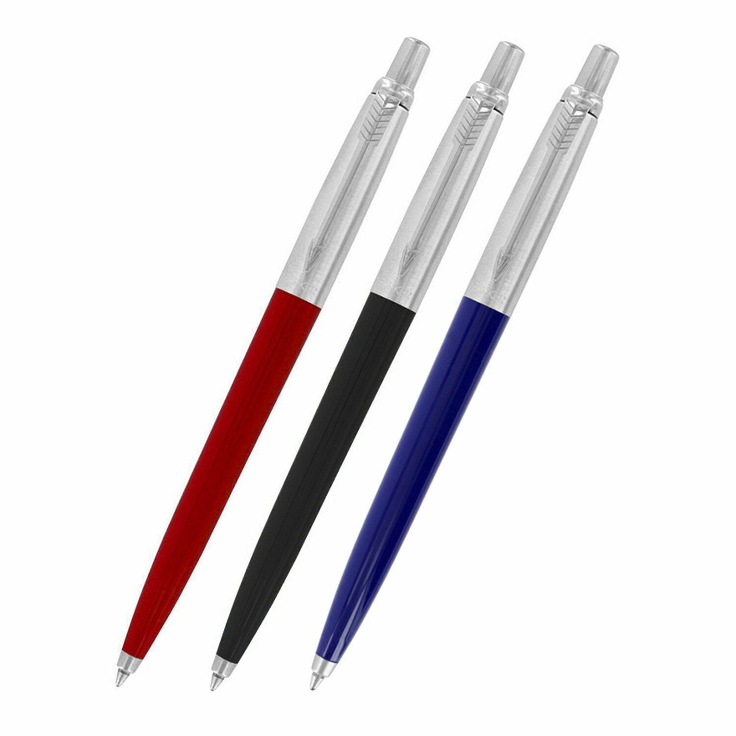 Parker Jotter Ball Point Pen Red with Chrome Trim Medium Point Blue Ink