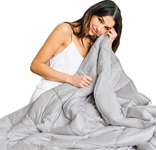 LUNA Weighted Blanket 20 lbs - 60x80 - Queen Size | 100% Organic