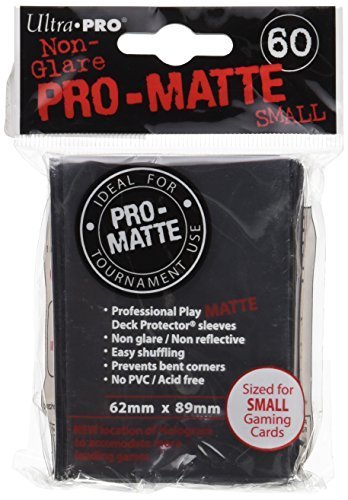 Ultra Pro 60ct Pro-Matte Black Small Deck Protectors, black, small
