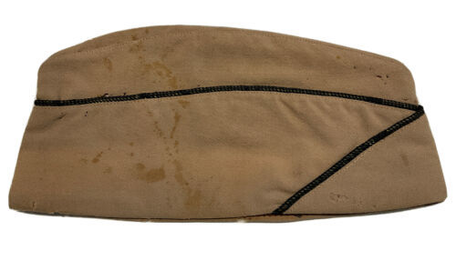 Named & Serial Original WWII U.S. Army Officer Summer Linen Garrison Hat USED - $9.46