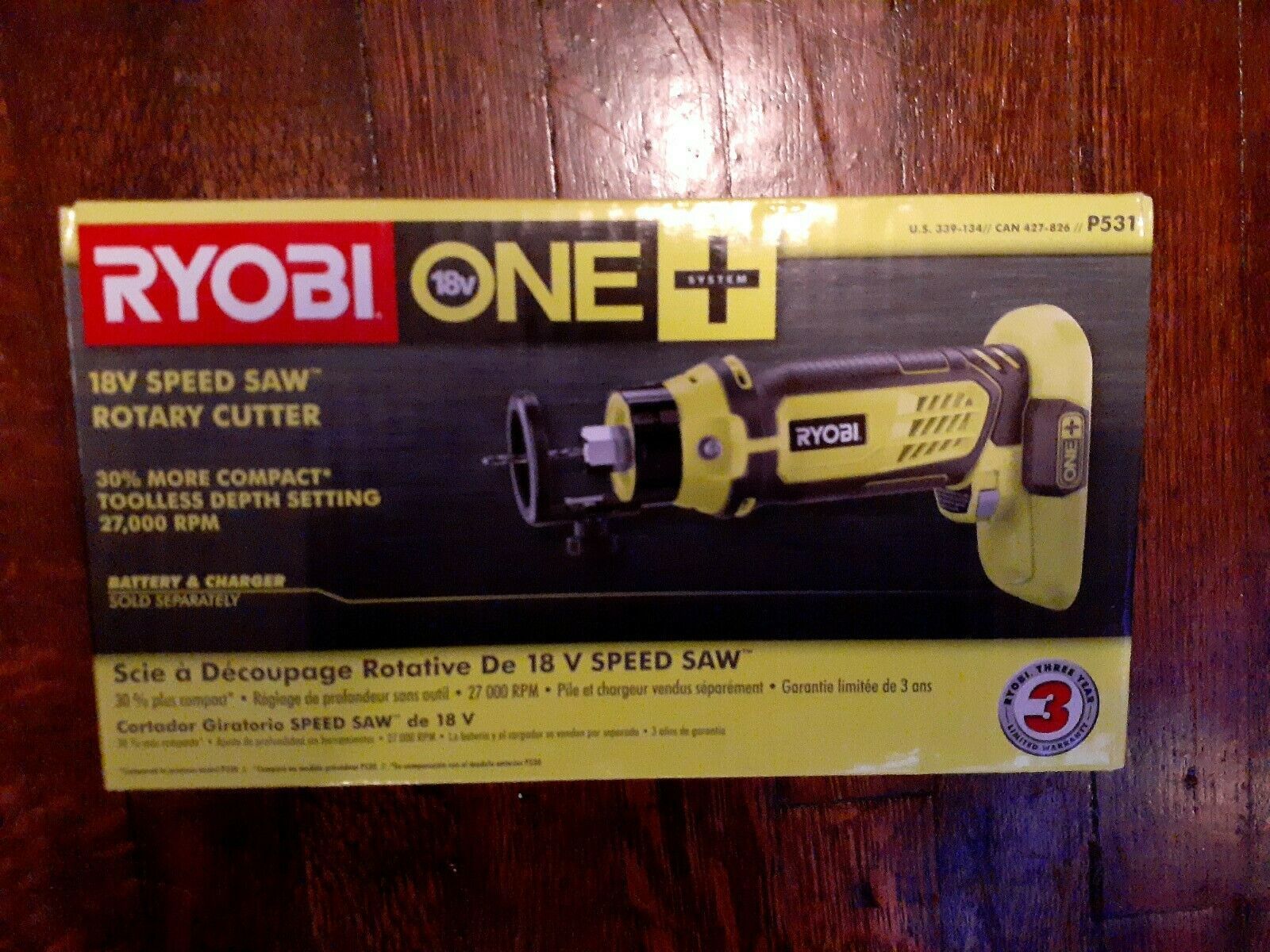Ryobi Cordless Speed Saw Rotary Cutter by Ryobi 18Volt ONE+ Tool Only