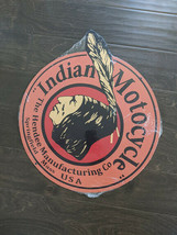 20" Indian Motorcyle HENDEE Mfg 3d cutout retro USA STEEL plate display ad Sign - $88.11
