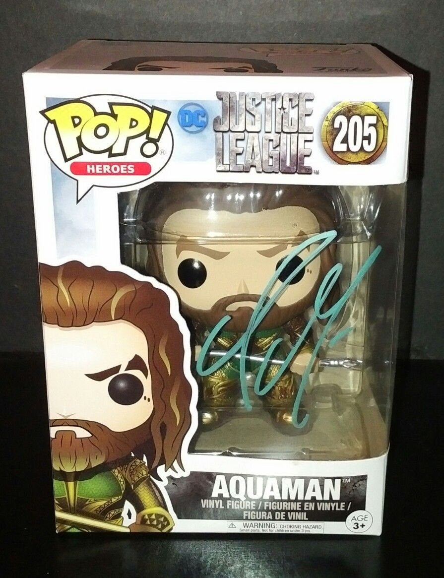 Jason Momoa Hand Signed Aquaman Funko Pop COA Justice League - Television