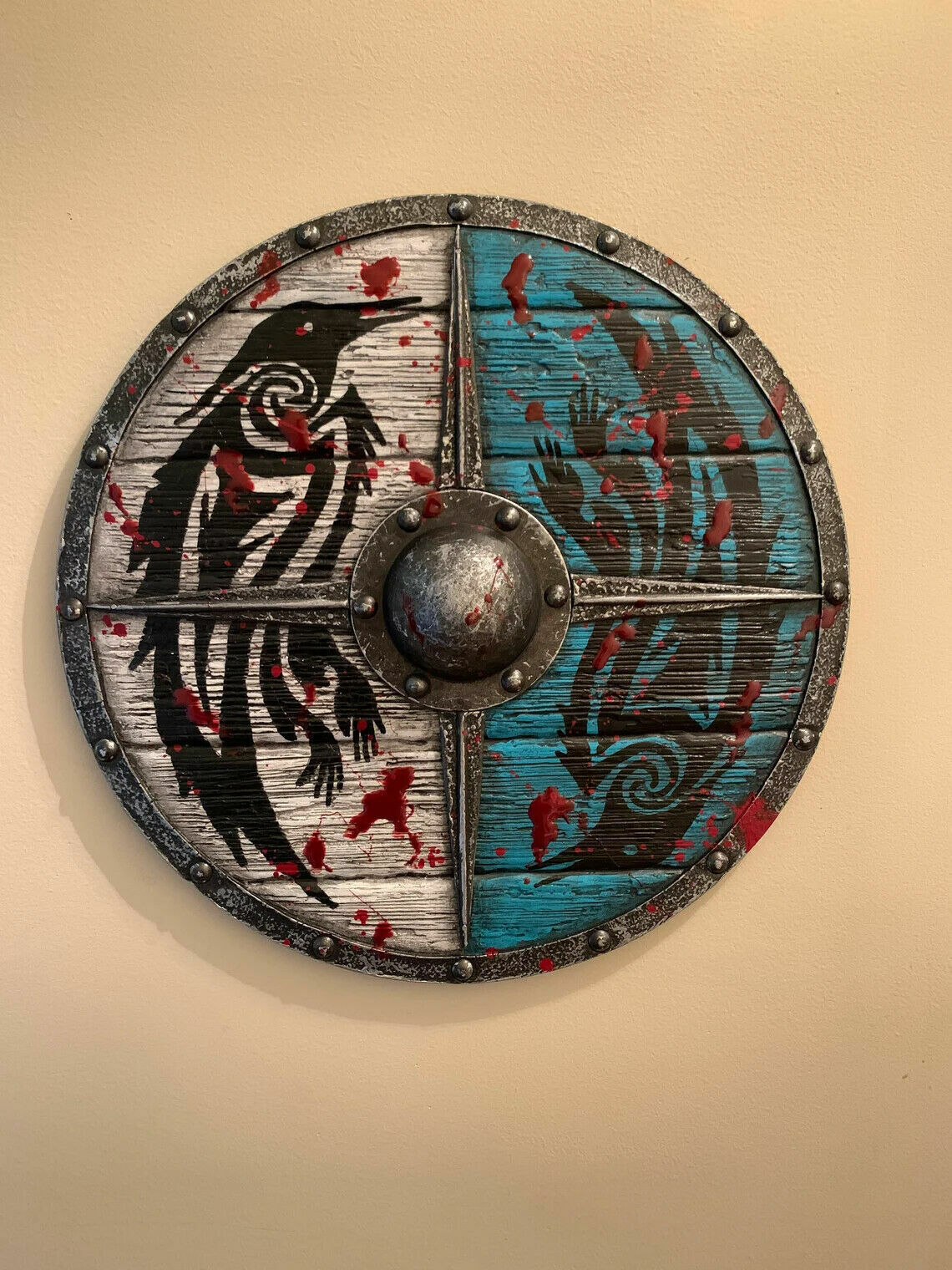 Viking Eivor Valhalla Viking Shield Blood Theme wooden Medieval raven shield