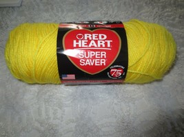 7 oz. Skeins RED HEART SUPER SAVER #0324 BRIGHT YELLOW 100% Acrylic 4-Pl... - $4.00