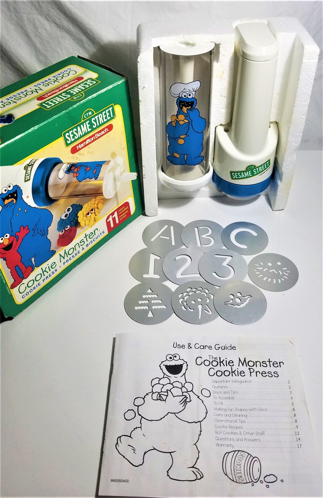 Sesame Street Cookie Monster Cookie Press Hamilton Beach Cookie Presses