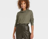 Women&#39;s Long Sleeve Turtleneck Waffle T-Shirt - A New Day - Green Size XS - $11.53