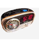 Westclox 80193 AM/FM Alarm Clock Radio 3.5mm Jack Classic Retro Art Deco... - $15.76