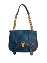 Proenza Schouler Midnight Blue Leather Shoulder Bag Made in Italy Purse Handbag image 1