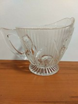 Vintage Jeannette Clear Depression Glass Footed Creamer Iris and Herring... - $4.95