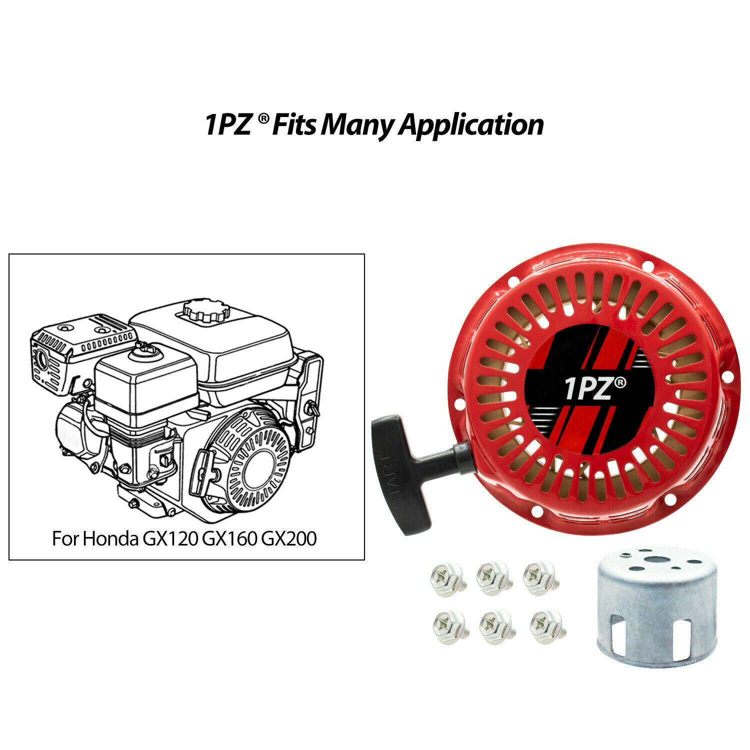 168F Pull Start Recoil Starter For Gasoline Generator Gx160