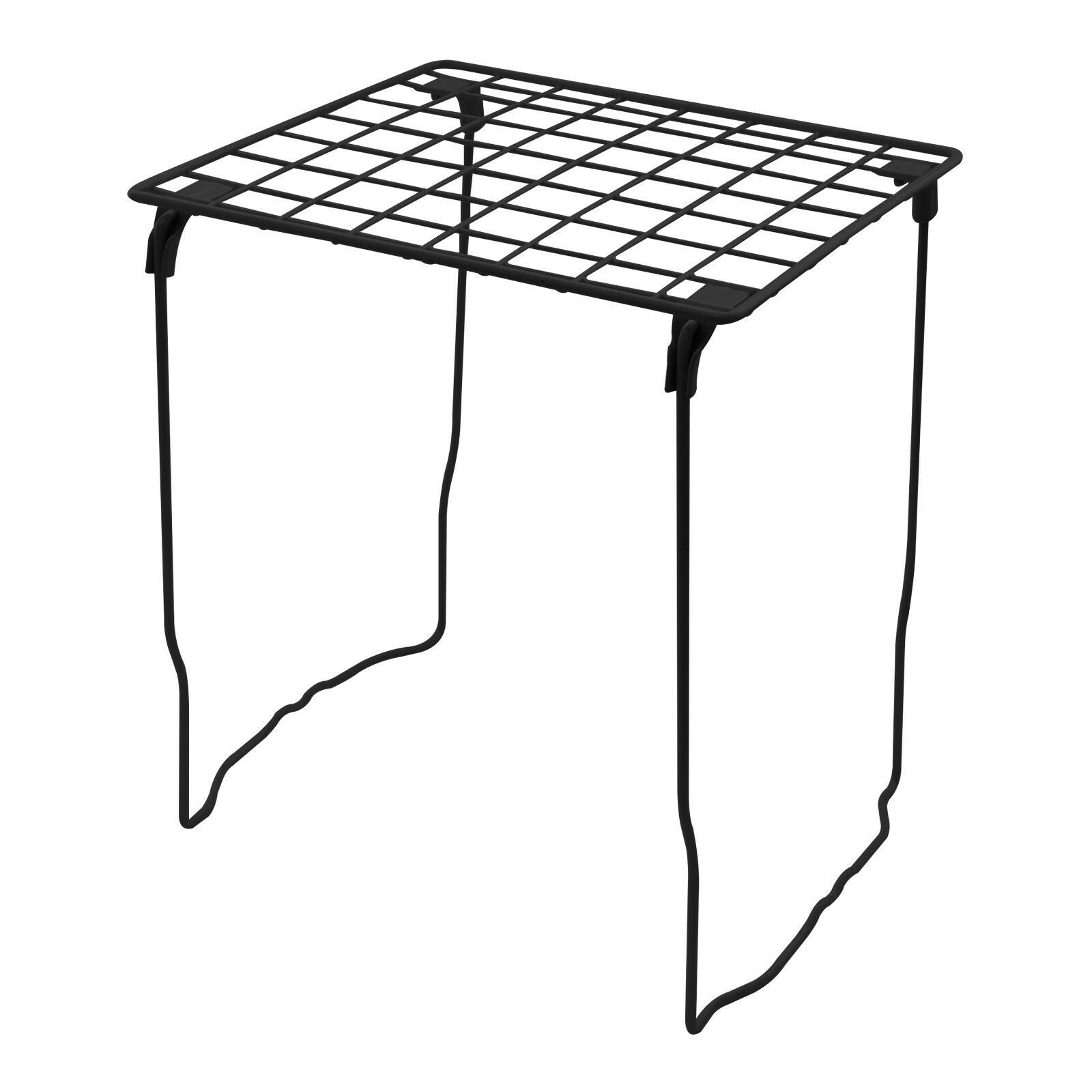 LockerMate StacAShelf Tall 12 Inch Wire Stackable Locker Shelf, Black