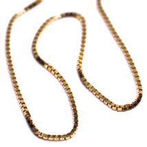 SOLID 18K ROSE GOLD CHAIN 1.1 MM VENETIAN SQUARE BOX 15.75", 40 cm, ITALY MADE image 3