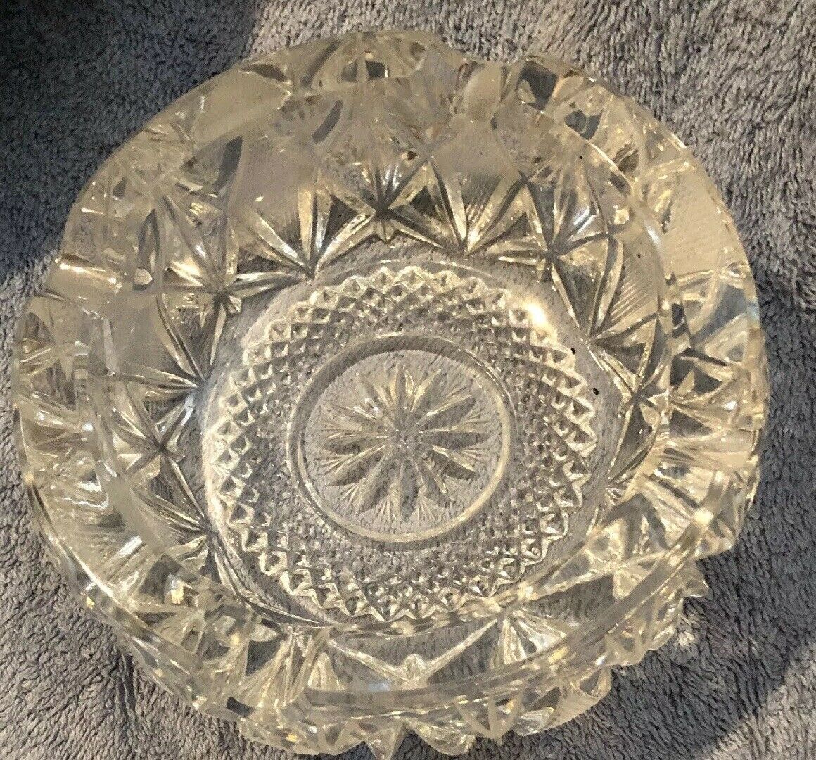 Vintage Imperlux Hand Cut 24 Lead Crystal Ashtray Made In Germany NIB
