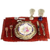Place Setting Royal Blue 1.376/5 Reutter DOLLHOUSE Miniature - $34.66