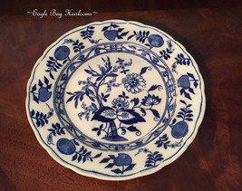Antique English &quot;Blue Onion&quot; Pattern, Meissen, England Crown Mark, Rimme... - $38.00
