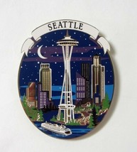 Seattle Washington Magnet Waterfront City Skyline at Night  - $13.81