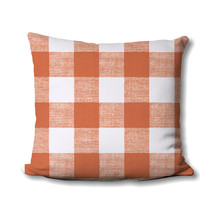 Anderson Plaid Pillow - Monarch Orange and White Buffalo Check Plaid - Farmhouse - $17.99