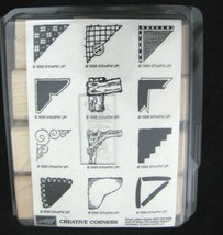 Stampin Up Rubber Wood Stamps Creative Corners Set Of 12 Vtg 1998 New - $12.86