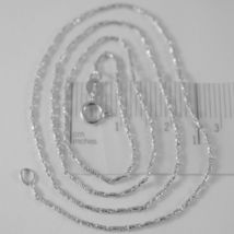 SOLID 18K WHITE GOLD FINELY WORKED TUBE CHAIN 20 INCHES, 1 MM, MADE IN ITALY image 3