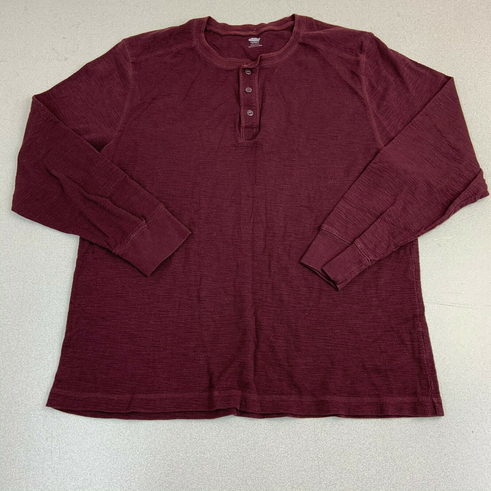 Old Navy Henley Shirt Mens XXL Red Long Sleeve Casual - T-Shirts