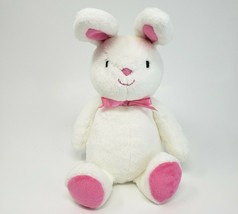 Carter's 92637 White Bunny Rabbit Pink Ears Feet & Bow Stuffed Animal Plush Toy - $54.82
