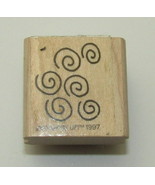 Swirls Rubber Stamp Background Stampin Up Wood Mounted Retired 1.25&quot; High - $4.36