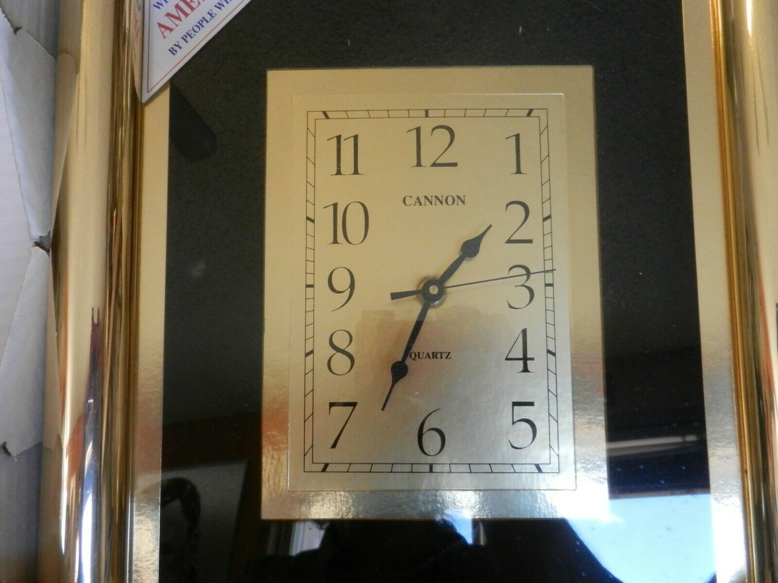 Cannon Quartz Wall Clock In Brass Polished Finish Case 14" x 12