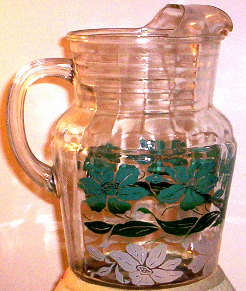 Mid Century 1960s Retro Glass Pitcher Hazel Atlas Pottery And Glass 2557