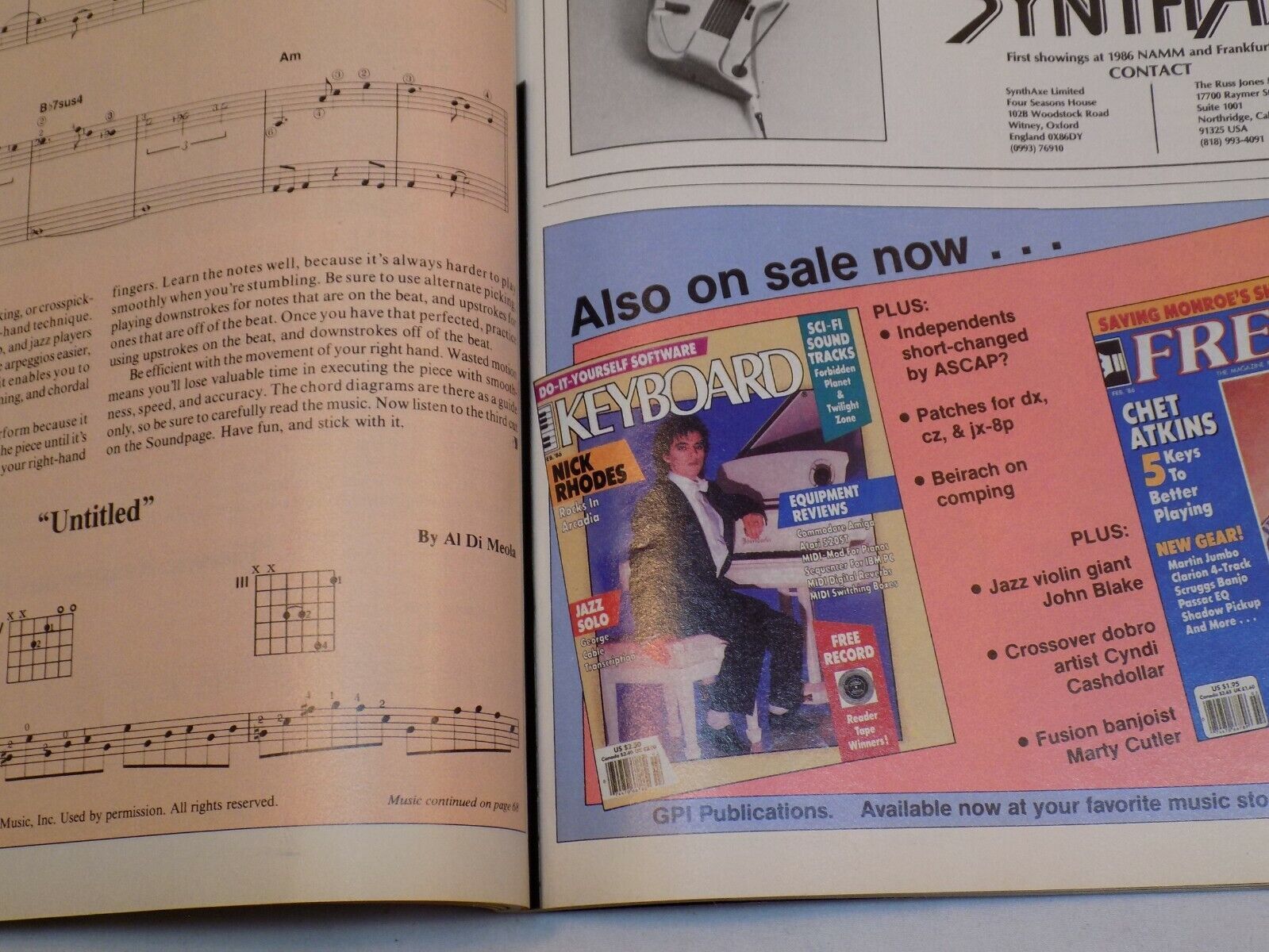 Guitar Player Magazine February 1986 Al DiMeola Robert Cray Elliot