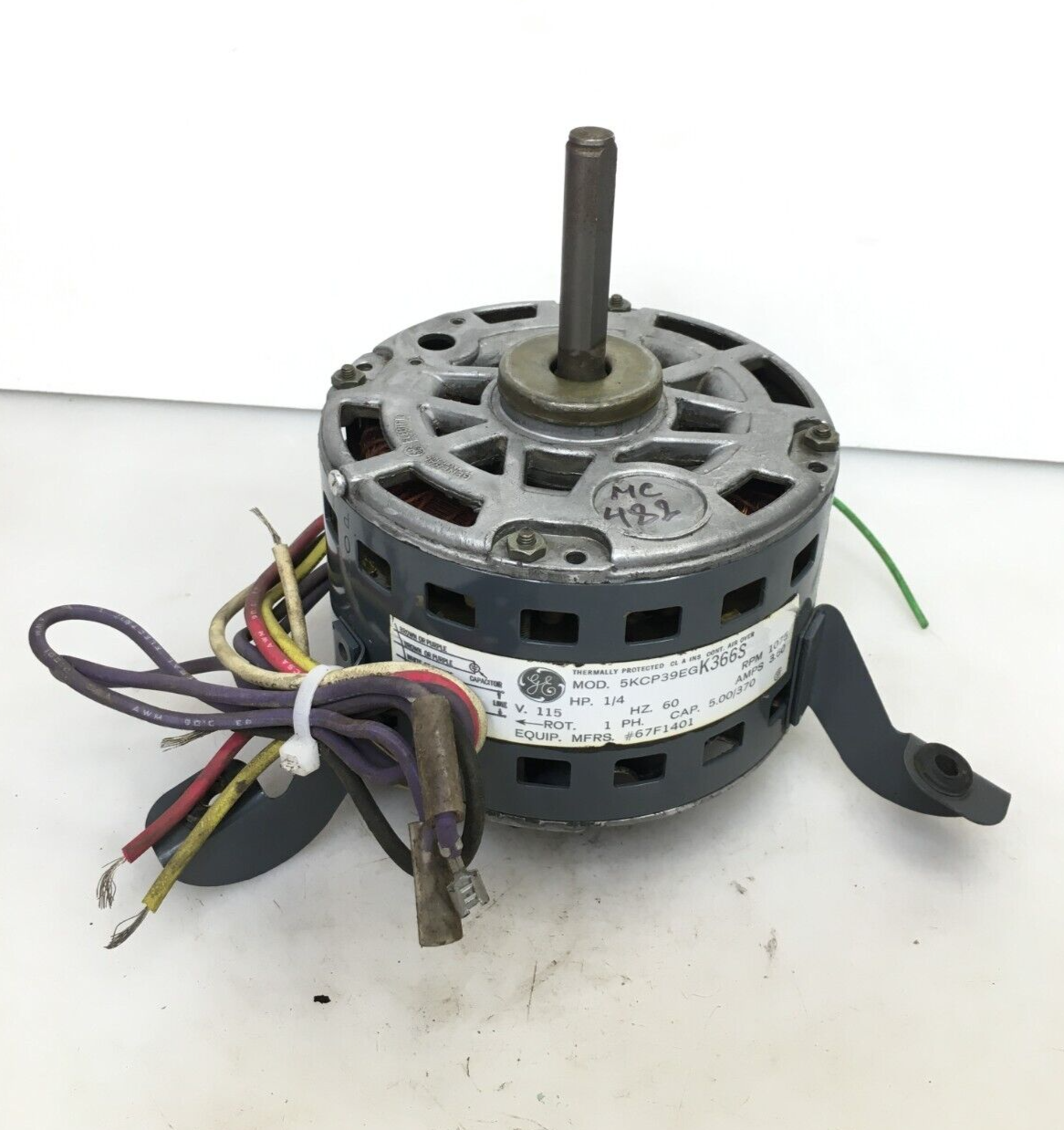 GE Motors 5KCP39EGK366S Blower Motor 1/4HP 1075RPM 115V 60Hz 67F1401