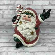 Fitz & Floyd Essentials Snow Business Santa Claus Cookie Jar Canister Container - $46.20