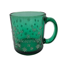 Breckenridge Colorado Mug Green Glass Raised Snowflake Design Skiing Lod... - $18.49