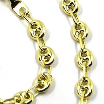 9K GOLD BRACELET NAUTICAL MARINER OVALS 4 MM THICKNESS, 21 CM, 8.3 INCHES image 2