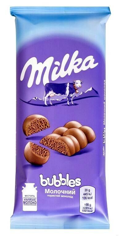 Штрих код milka bubbles шоколад мол пористый 80г крафт фуд