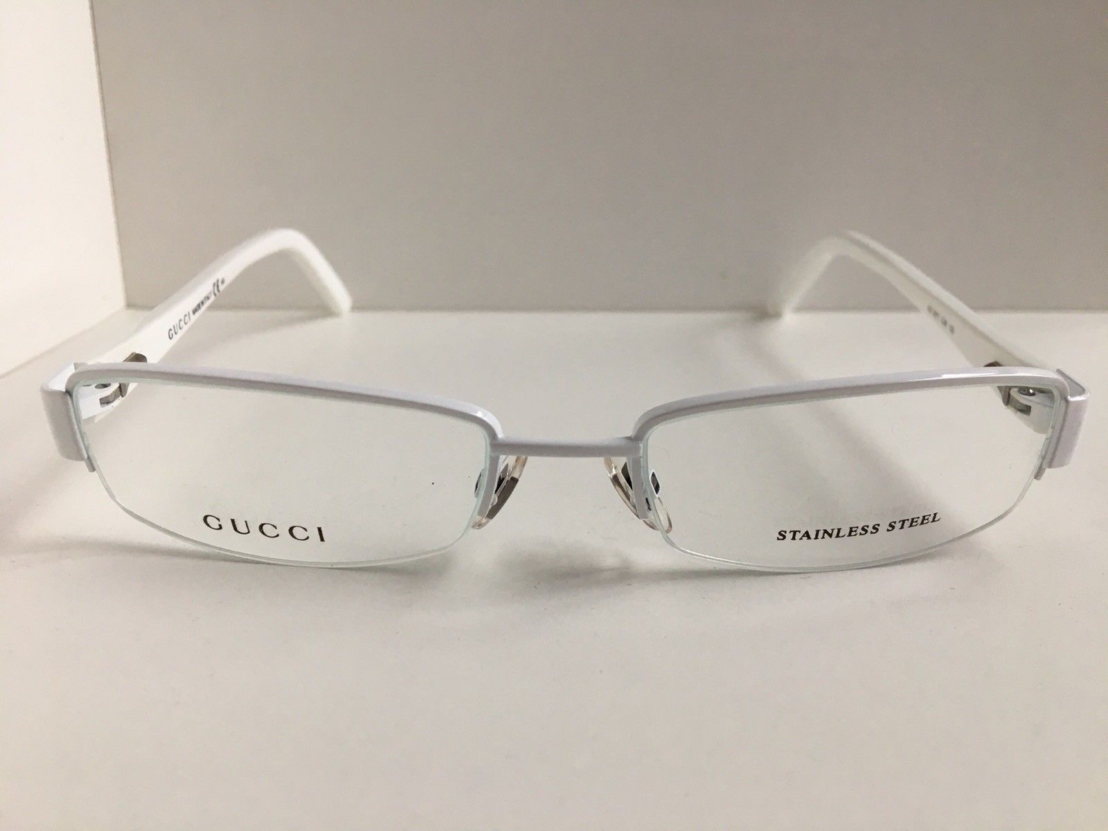 New GUCCI GG 2871 SJR 51mm White SemiRimless Rx Women Eyeglasses Frame Eyeglass Frames