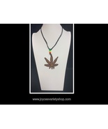 Wood Marijuana Leaf Pendant 16&quot; Necklace Fashion Jewelry - $6.99