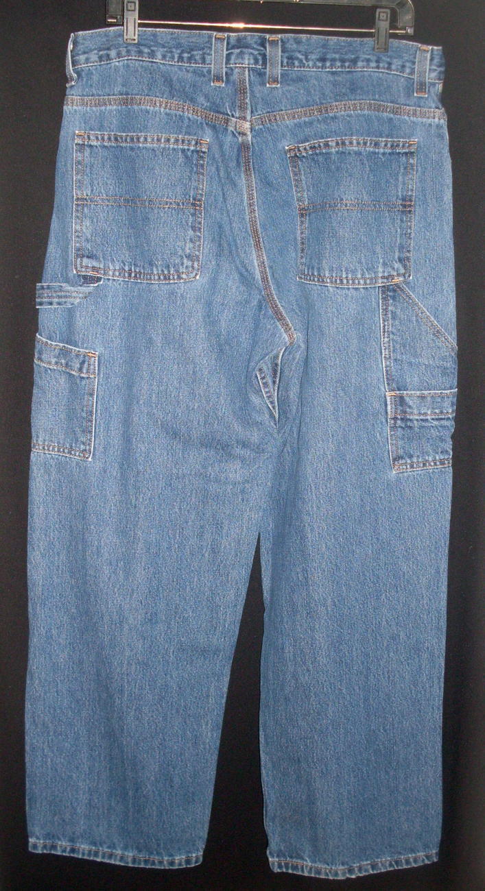 Mens Carpenter Jean 34 x 30 Faded Glory Denim Relaxed Fit - Jeans