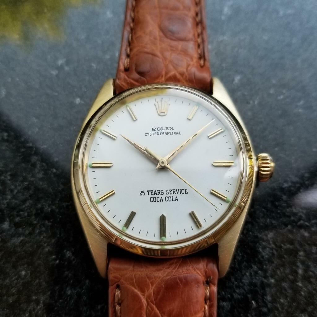 Rolex Oyster Perpetual Vintage 1962 Coca Cola Solid 14k Gold 1003 ...