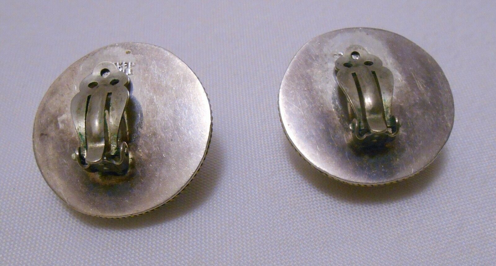 TAXCO Vintage Mexican 925 Sterling Silver DOME EARRINGS Clip ON Back