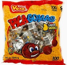 2 X vero pica mango flavored gummies mexican candy 100 pcs each bag - $19.95