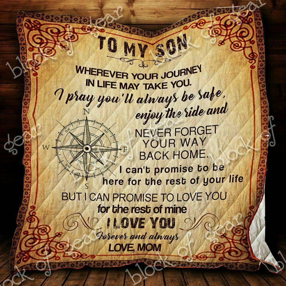 Compass To My Son I Love You Forever & Always Fleece Blanket 50x60x80