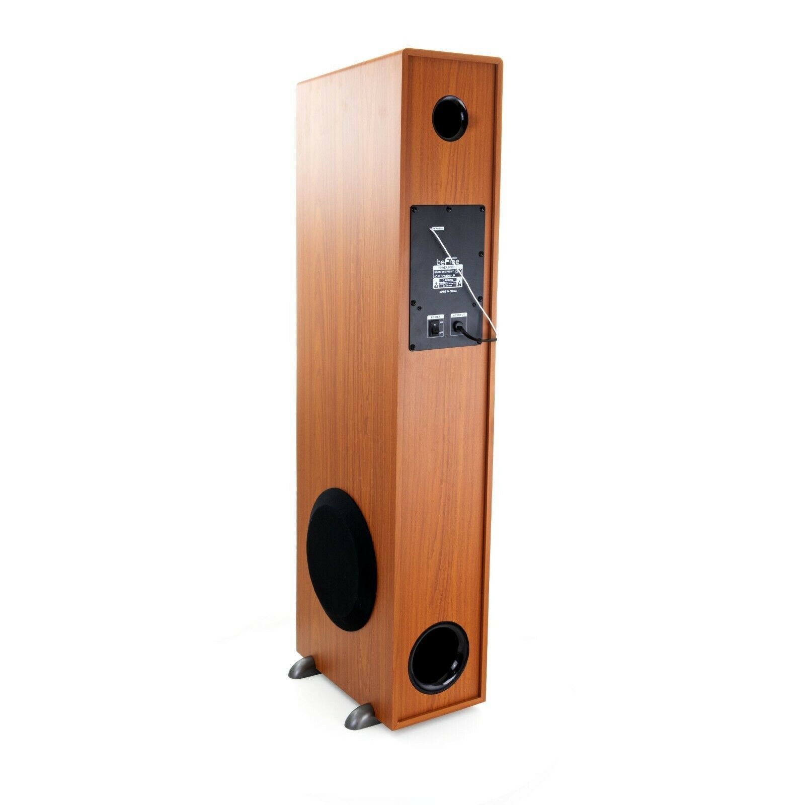 beFree Sound Bluetooth Powered Tower Speaker in Natural Wood Audio Docks & Mini Speakers