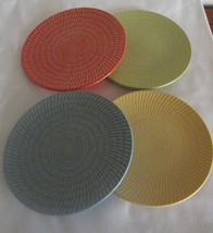 Set of Four Contemporary Colorful  Crate&Barrel Plates 6 3/4 Inches - $13.50