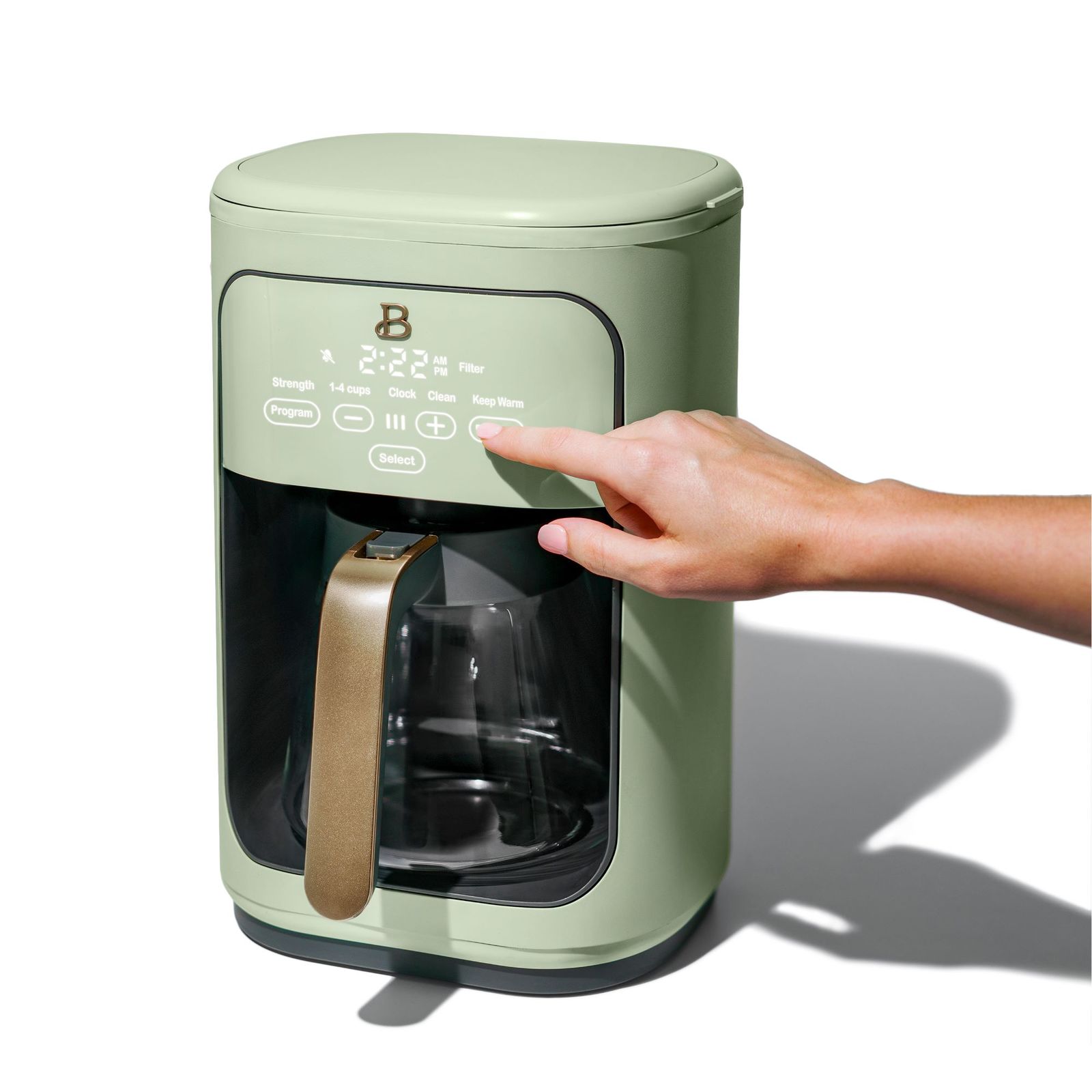 Programmable Touchscreen Coffee Maker, Sage Green By Drew Barrymore ...