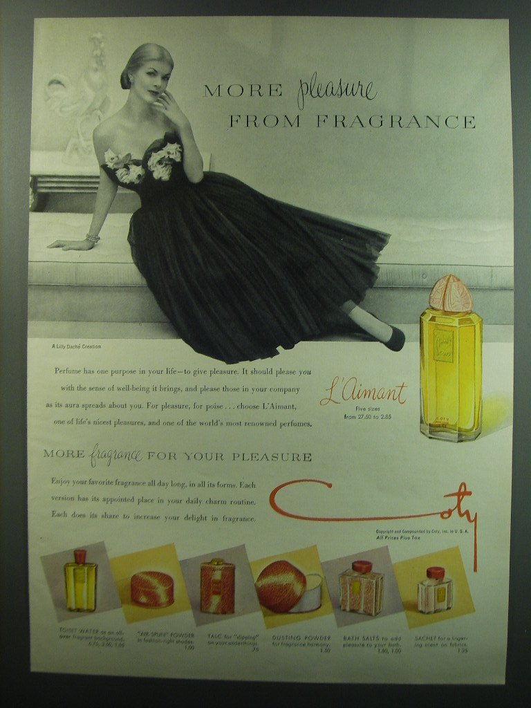 1949 Coty L'Aimant Perfume Ad - More pleasure from fragrance - 1980-89