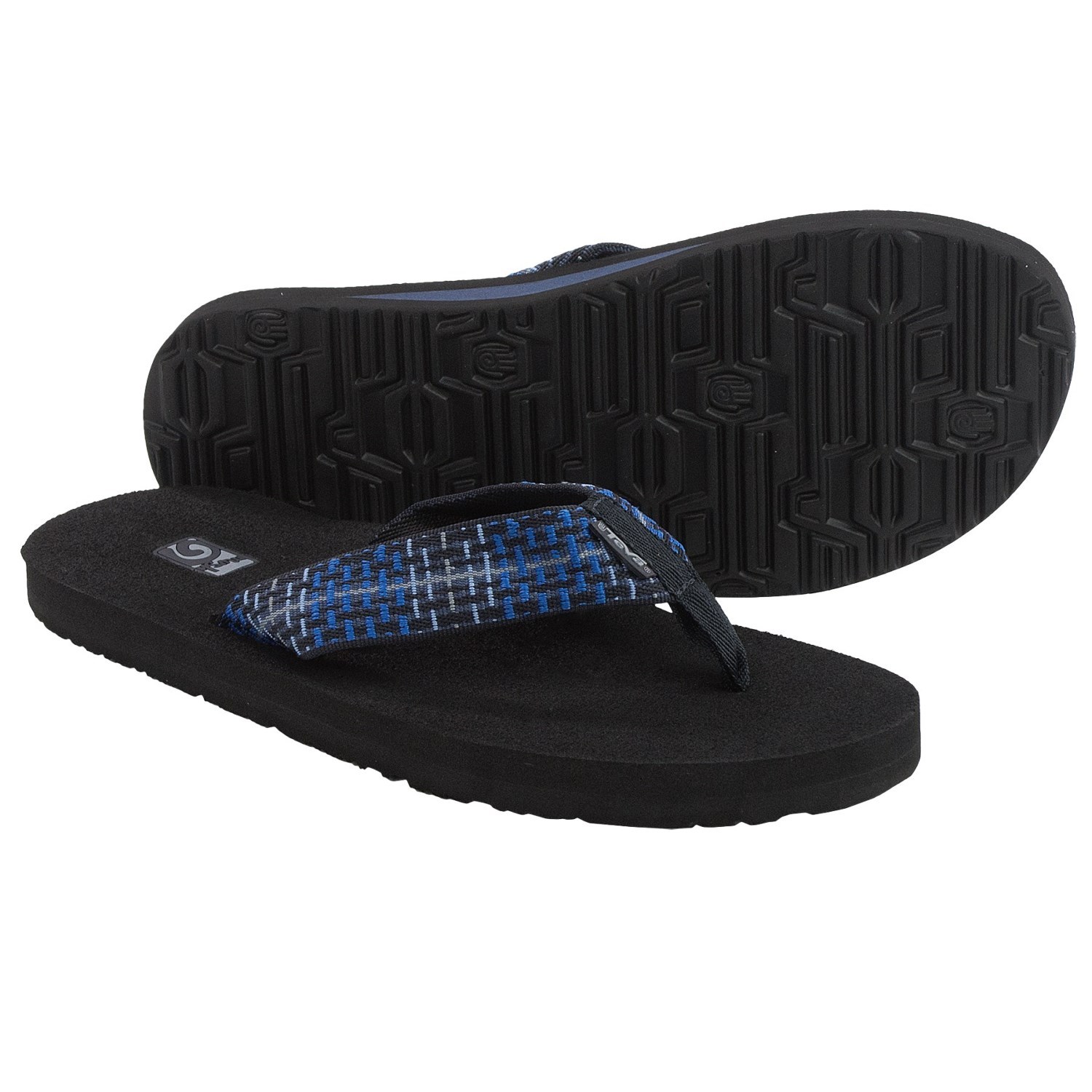 TEVA Men's Mush II Flip Flops Style Tartan Blue 14M - Men