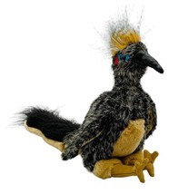 Folkmanis Plush Roadrunner Hand Puppet Bird Black Tan Feather Tail 10” Retired - $81.33