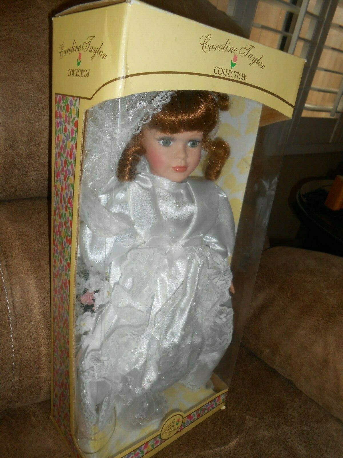 NIB Caroline Taylor Porcelain Bridal Doll 16" w/ green eyes Beautiful Other